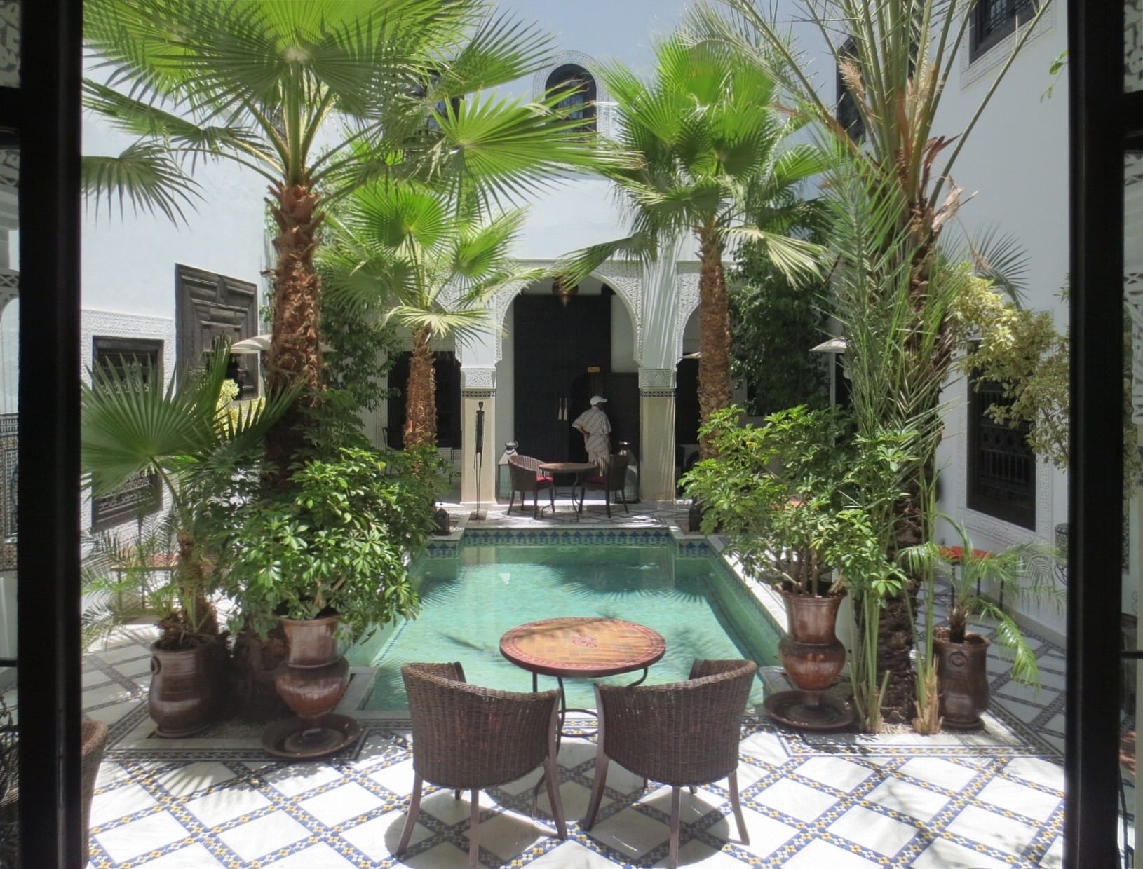 Patio de un riad, marco de relax en Marrakech